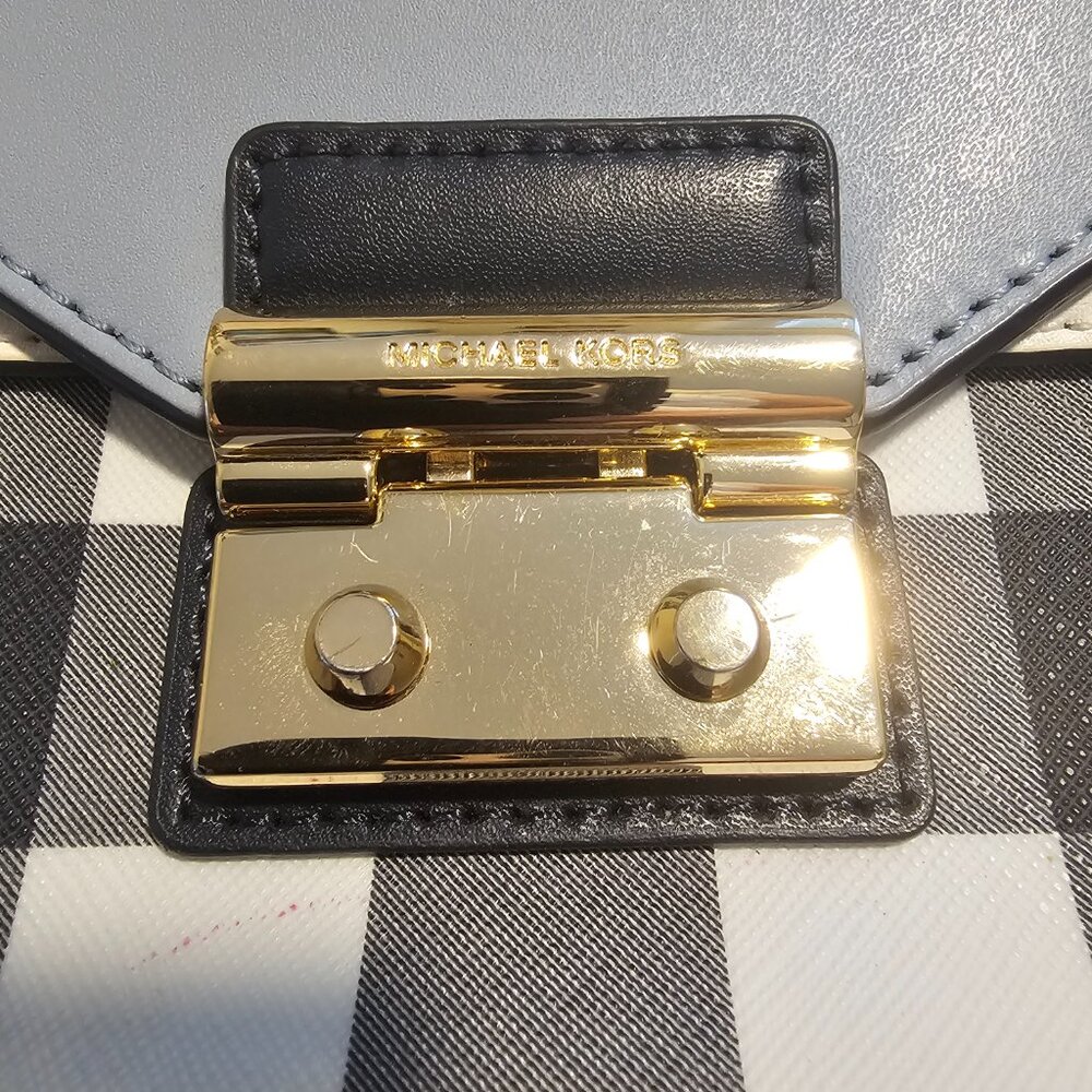 The Michael Kors Gingham Blue Crossbody Bag - Picture 6 of 6